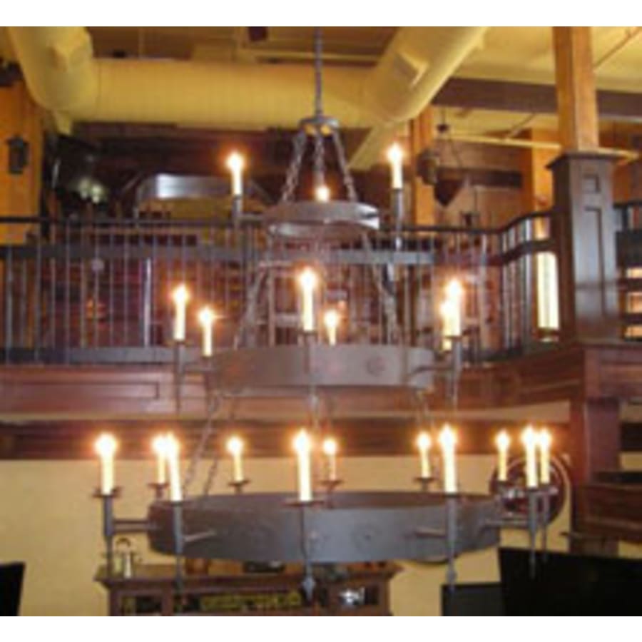 Meyda Tiffany Warwick 21 Light 72" Wide Taper Candle Style Chandelier - Dark Roast Finish