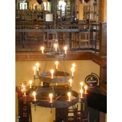 Meyda Tiffany Warwick 21 Light 72" Wide Taper Candle Style Chandelier - Dark Roast Finish