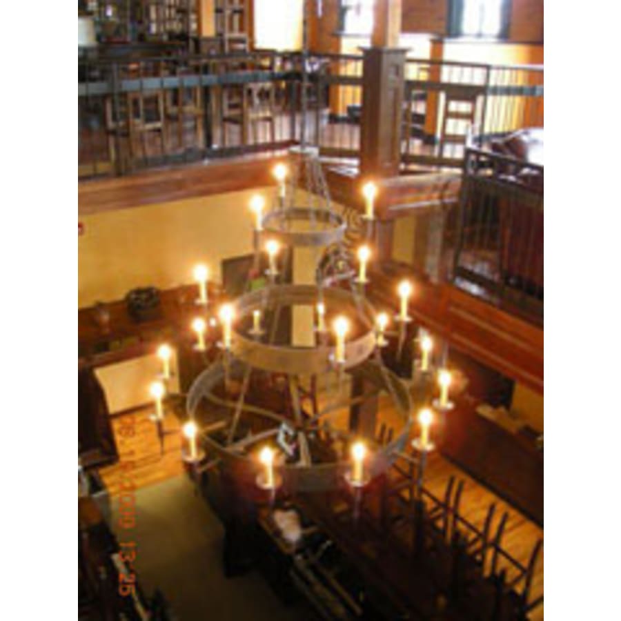 Meyda Tiffany Warwick 21 Light 72" Wide Taper Candle Style Chandelier - Dark Roast Finish