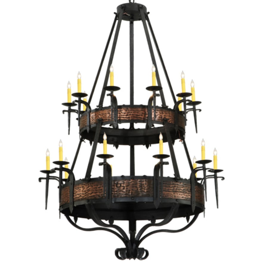 Meyda Tiffany Costello 20 Light 48" Wide Taper Candle Style Chandelier - Wrought Iron Finish