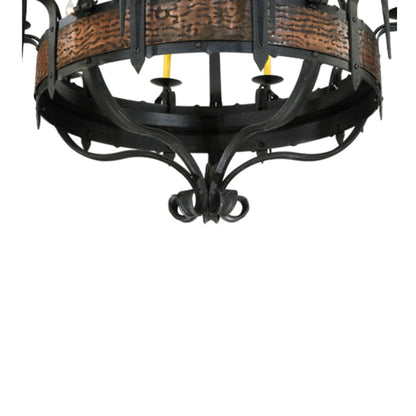 Meyda Tiffany Costello 20 Light 48" Wide Taper Candle Style Chandelier - Wrought Iron Finish