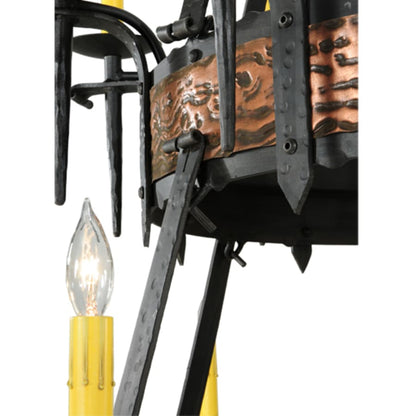 Meyda Tiffany Costello 20 Light 48" Wide Taper Candle Style Chandelier - Wrought Iron Finish