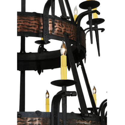 Meyda Tiffany Costello 20 Light 48" Wide Taper Candle Style Chandelier - Wrought Iron Finish