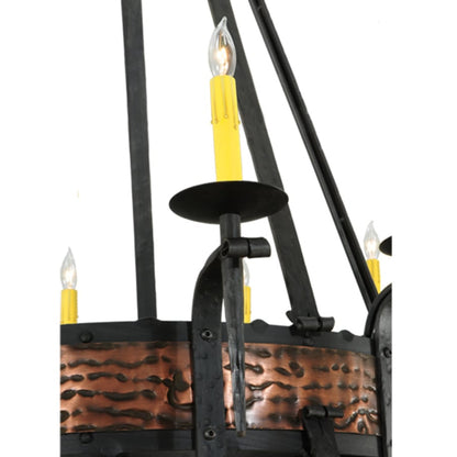 Meyda Tiffany Costello 20 Light 48" Wide Taper Candle Style Chandelier - Wrought Iron Finish