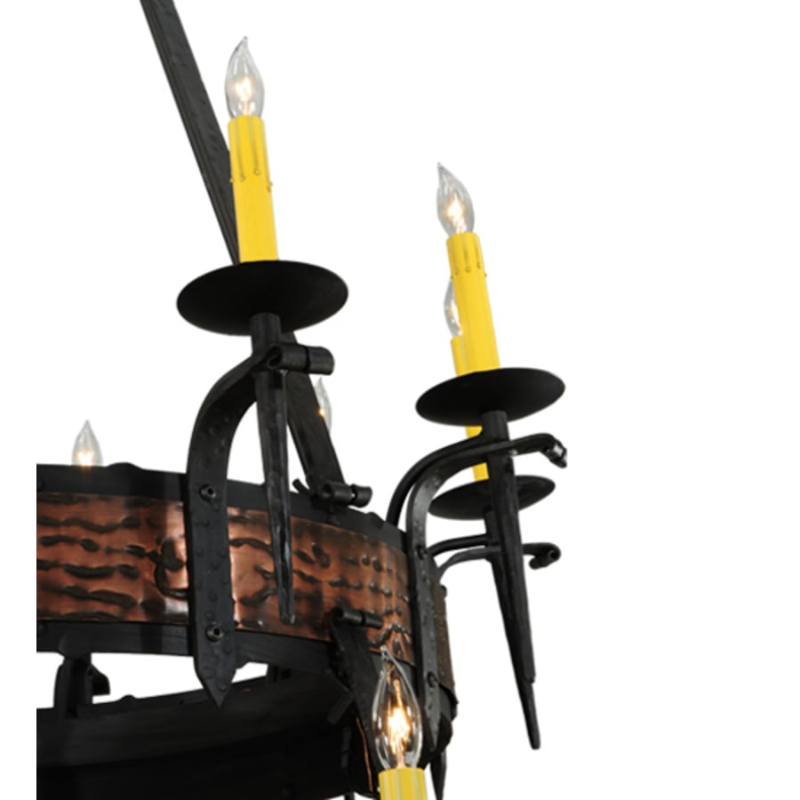 Meyda Tiffany Costello 20 Light 48" Wide Taper Candle Style Chandelier - Wrought Iron Finish