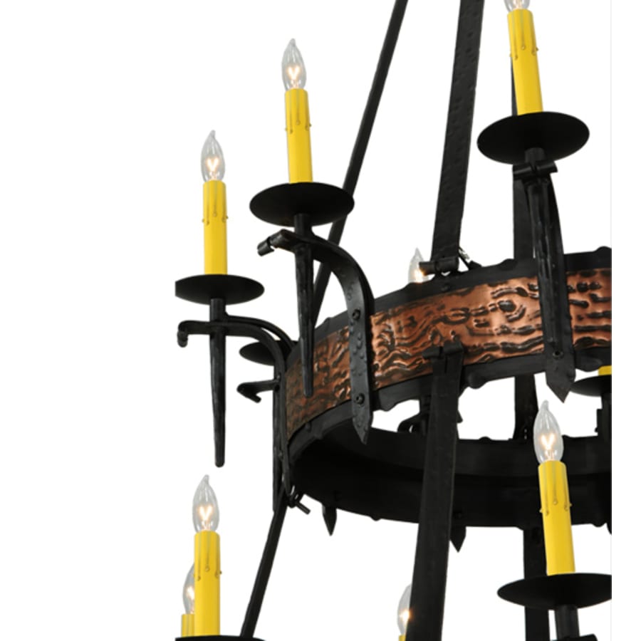 Meyda Tiffany Costello 20 Light 48" Wide Taper Candle Style Chandelier - Wrought Iron Finish