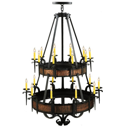 Meyda Tiffany Costello 20 Light 48" Wide Taper Candle Style Chandelier - Wrought Iron Finish