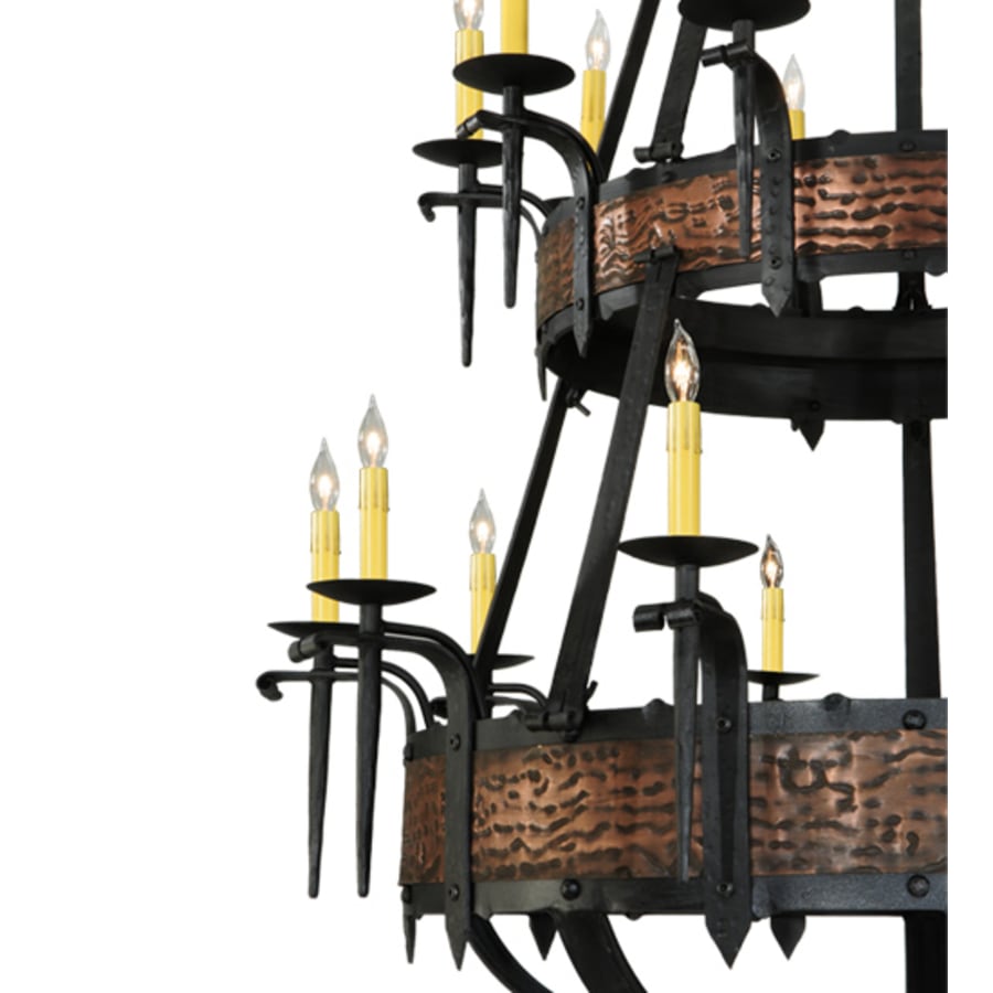 Meyda Tiffany Costello 20 Light 48" Wide Taper Candle Style Chandelier - Wrought Iron Finish