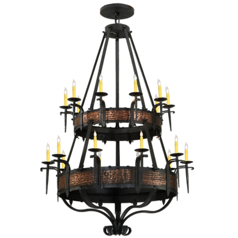 Meyda Tiffany Costello 20 Light 48" Wide Taper Candle Style Chandelier - Wrought Iron Finish