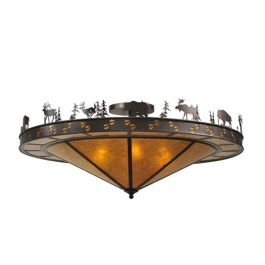 Meyda Tiffany 48" W Wildlife Flush Mount Ceiling Fixture
