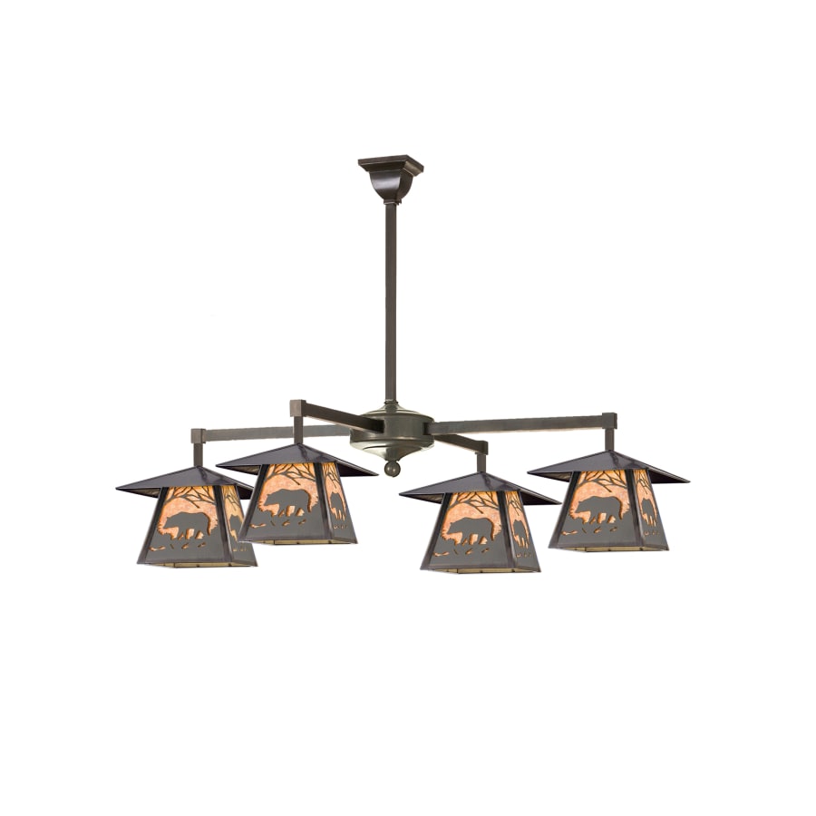 Meyda Tiffany 32" W Stillwater Bear At Dawn 4 Light Chandelier