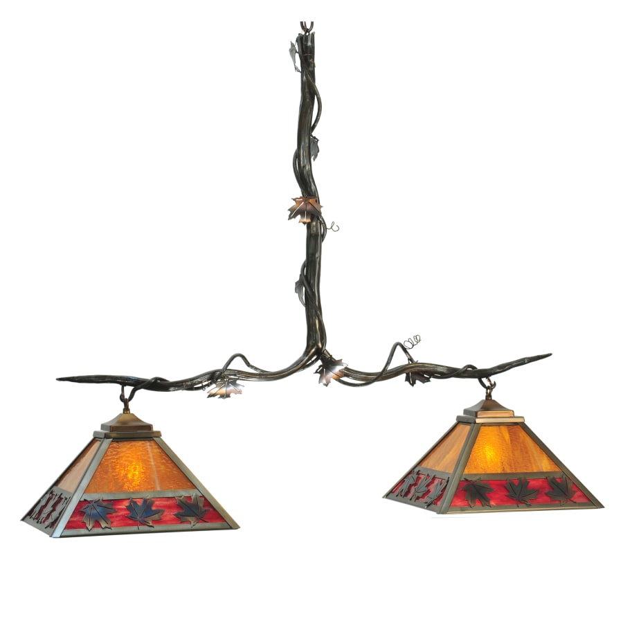 Meyda Tiffany 42" L Maple Leaf 2 Light Island Chandelier