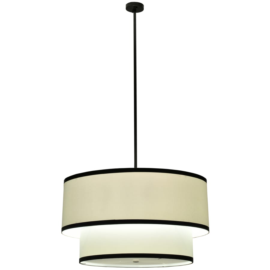 Meyda Tiffany 36" W Cilindro Cream 2 Tier Fabric Pendant