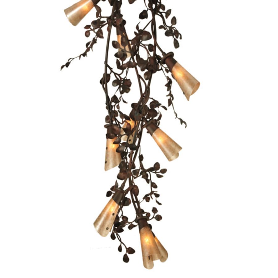 Meyda Tiffany Vinca Vine 30 Light 54" Wide Wrought Iron Waterfall Chandelier