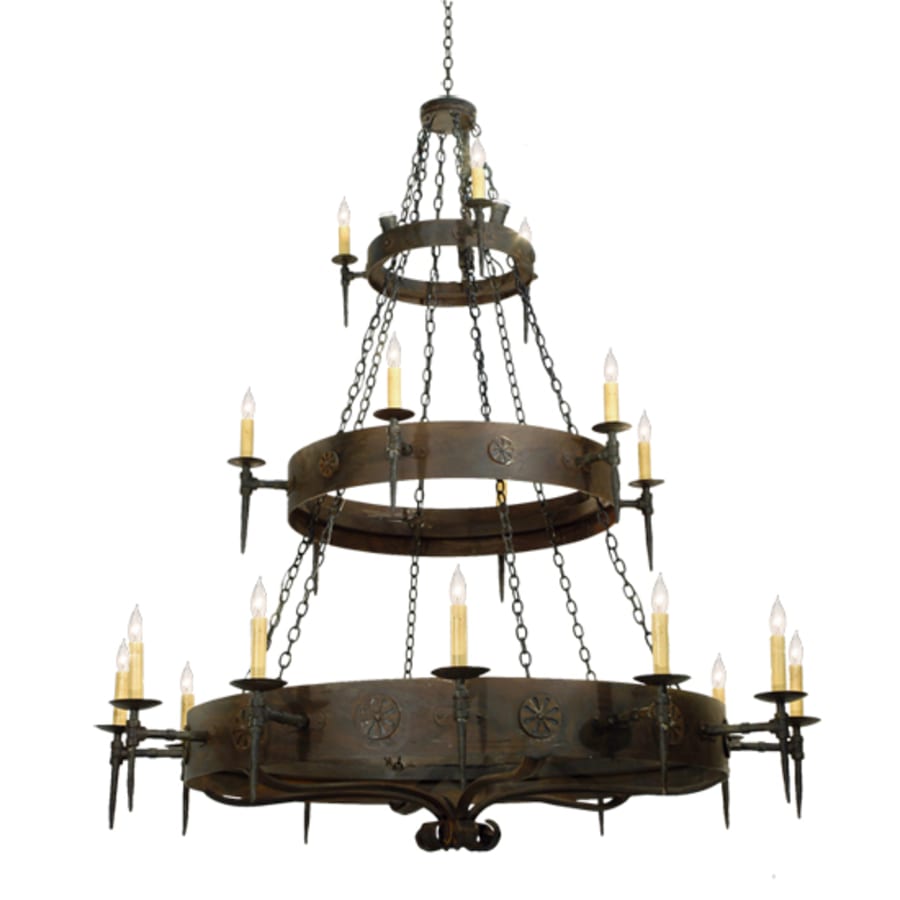 Meyda Tiffany Warwick 21 Light 72" Wide Taper Candle Style Chandelier - Hand Wrought Iron Finish