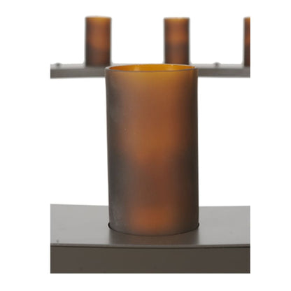 Meyda Tiffany Loxley 36 Light 72" Wide Pillar Candle Style Chandelier with Amber Glass Shades - Timeless Bronze Finish