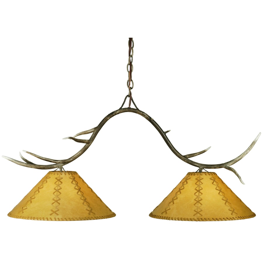 Meyda Tiffany 44" L Branches 2 Light Faux Leather Island Chandelier