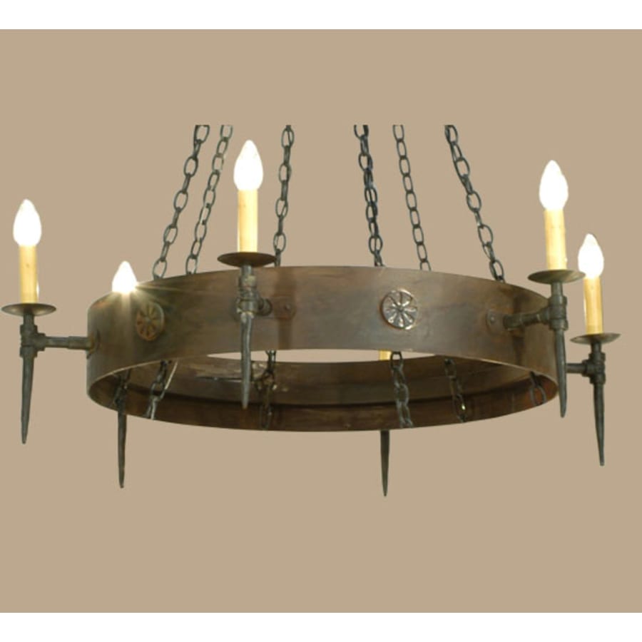 Meyda Tiffany Warwick 6 Light 47" Wide Taper Candle Style Chandelier