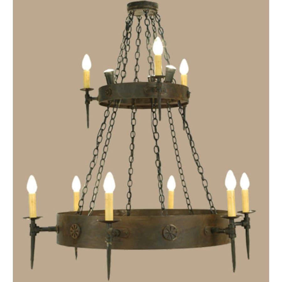 Meyda Tiffany Warwick 3 Light 47" Wide Taper Candle Style Chandelier