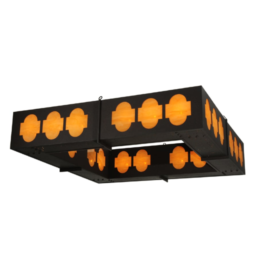 Meyda Tiffany Diablos 24 Light 85" Wide Semi-Flush Square Ceiling Fixture