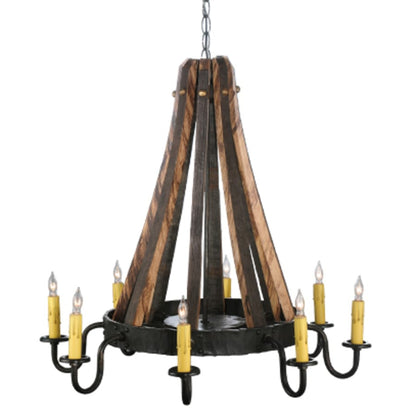 Meyda Tiffany Barrel Stave Madera 8 Light 27" Wide Taper Candle Style Chandelier
