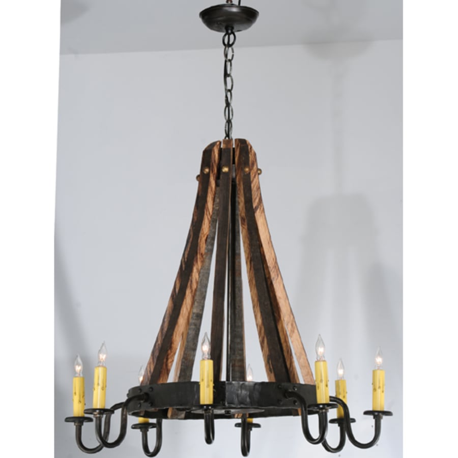 Meyda Tiffany Barrel Stave Madera 8 Light 27" Wide Taper Candle Style Chandelier