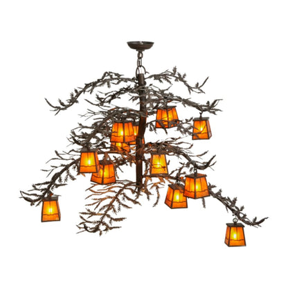 Meyda Tiffany Pine Branch Valley View 12 Light 48" Wide Chandelier - Cafe-Noir Finish