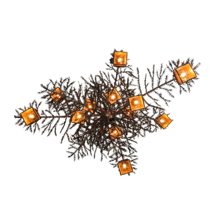 Meyda Tiffany Pine Branch Valley View 12 Light 48" Wide Chandelier - Cafe-Noir Finish