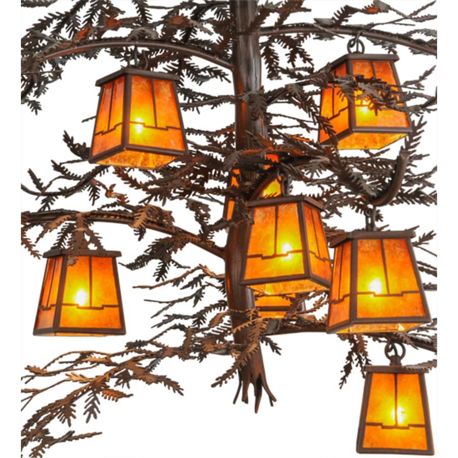 Meyda Tiffany Pine Branch Valley View 12 Light 48" Wide Chandelier - Cafe-Noir Finish