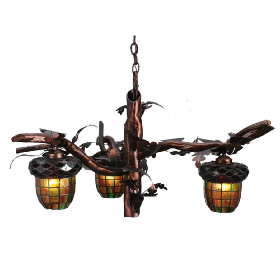 Meyda Tiffany Acorn Branch 3 Light 40" Wide Chandelier