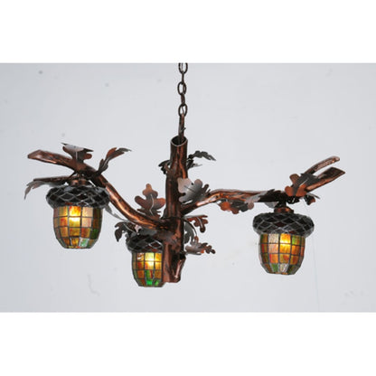 Meyda Tiffany Acorn Branch 3 Light 40" Wide Chandelier