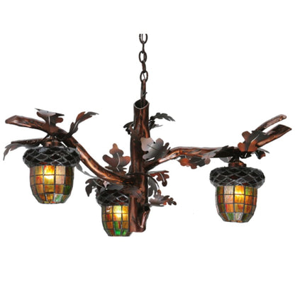 Meyda Tiffany Acorn Branch 3 Light 40" Wide Chandelier