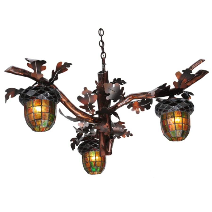 Meyda Tiffany Acorn Branch 3 Light 40" Wide Chandelier