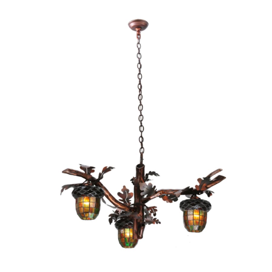 Meyda Tiffany Acorn Branch 3 Light 40" Wide Chandelier