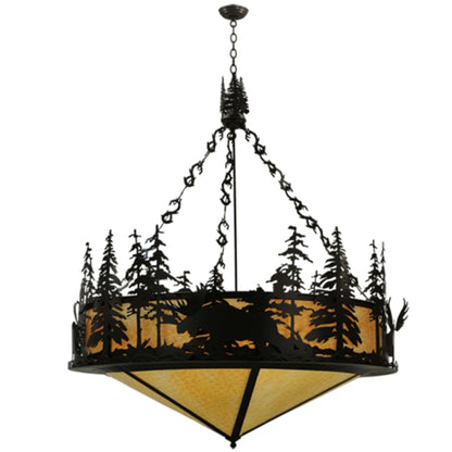 Meyda Tiffany Moose at Dusk 6 Light 56" Wide Pendant