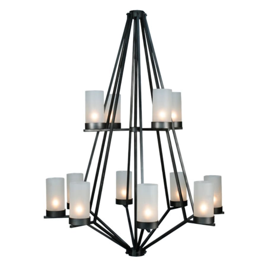 Meyda Tiffany Galen 12 Light 60" Wide Wrought Iron Candle Style Chandelier