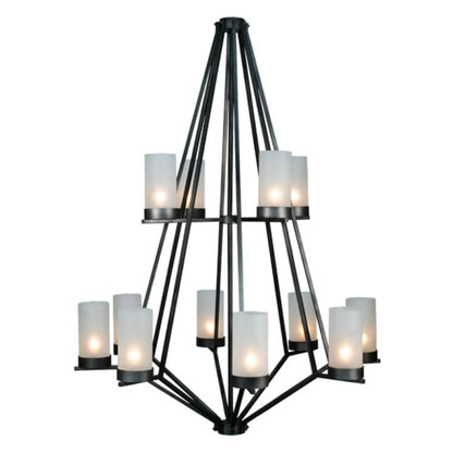 Meyda Tiffany Galen 12 Light 60" Wide Wrought Iron Candle Style Chandelier