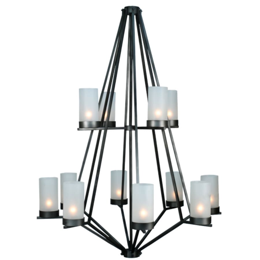 Meyda Tiffany Galen 12 Light 60" Wide Wrought Iron Candle Style Chandelier