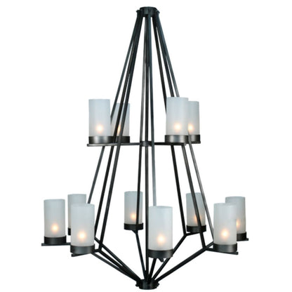 Meyda Tiffany Galen 12 Light 60" Wide Wrought Iron Candle Style Chandelier