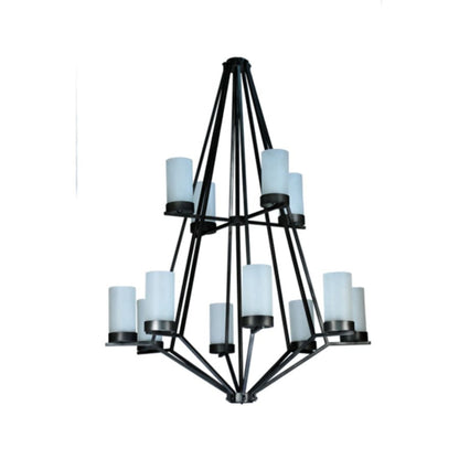 Meyda Tiffany Galen 12 Light 60" Wide Wrought Iron Candle Style Chandelier