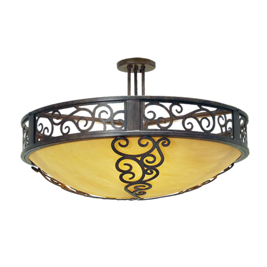 Meyda Tiffany Lilliana 3 Light 28" Wide Semi-Flush Bowl Ceiling Fixture