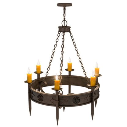 Meyda Tiffany Calandra 6 Light 36" Wide Taper Candle Style Chandelier