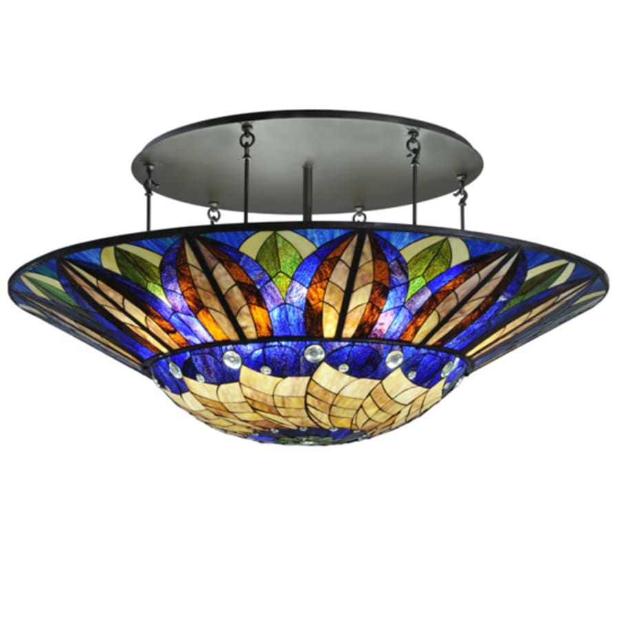 Meyda Tiffany Tampa Bay 12 Light 60" Wide Semi-Flush Bowl Ceiling Fixture - Oil Rubbed Bronze Finish