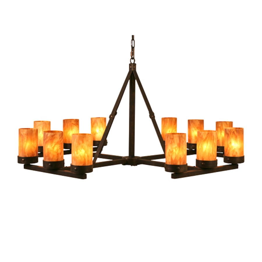 Meyda Tiffany Parker 12 Light 48" Wide Pillar Candle Style Chandelier