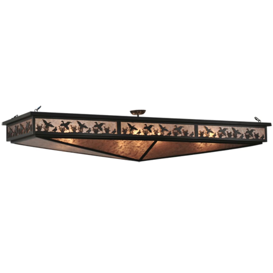 Meyda Tiffany Ducks in Flight 8 Light 80" Wide Semi-Flush Linear Ceiling Fixture