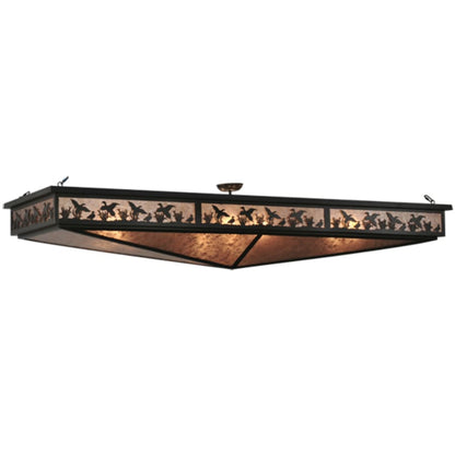 Meyda Tiffany Ducks in Flight 8 Light 80" Wide Semi-Flush Linear Ceiling Fixture
