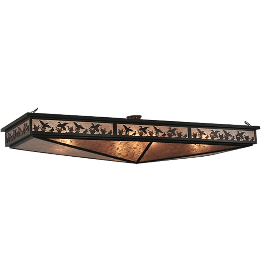 Meyda Tiffany Ducks in Flight 8 Light 80" Wide Semi-Flush Linear Ceiling Fixture