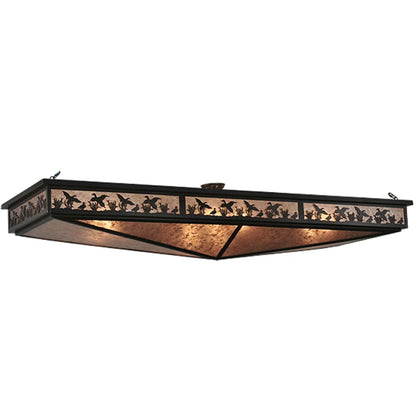 Meyda Tiffany Ducks in Flight 8 Light 80" Wide Semi-Flush Linear Ceiling Fixture