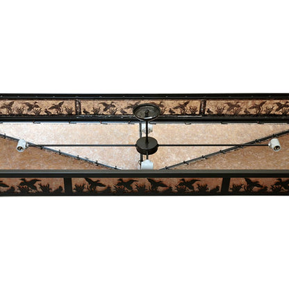 Meyda Tiffany Ducks in Flight 8 Light 80" Wide Semi-Flush Linear Ceiling Fixture