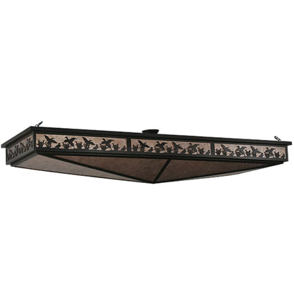 Meyda Tiffany Ducks in Flight 8 Light 80" Wide Semi-Flush Linear Ceiling Fixture